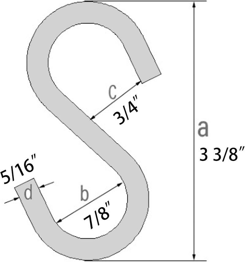 DaylyFav Holds 557Lbs S Hooks for Hanging Heavy Duty Hammock Stand Chair Porch Swing, 4 Pack 3.3- Inch 304 Stainless Steel S Hooks Utility Hooks - Image 3